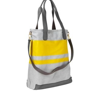 Gap yellow striped tote bag w detachable straps